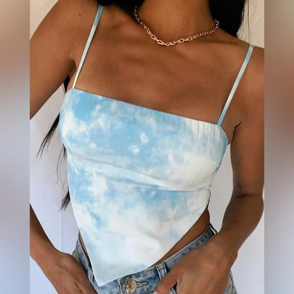 Princess Polly Iona Tie Dye Tie Back Cropped Bandana Tank Top